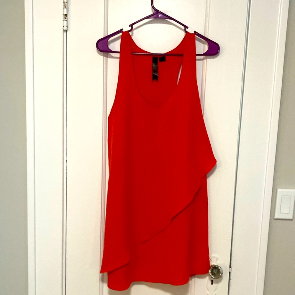 Bright red ruffle dress